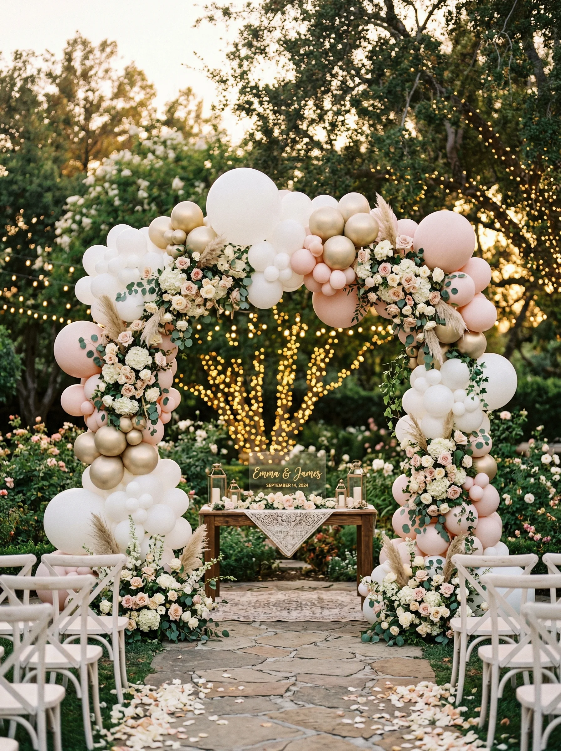 Elegancka dekoracja balonowa na wesele